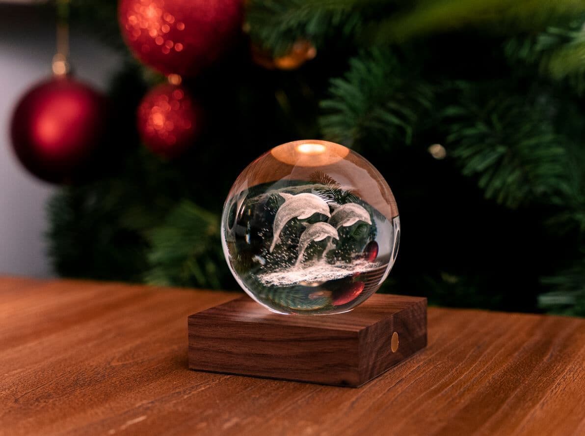 GINGKO 3D Смарт лампа “Amber Crystal“ – Делфини