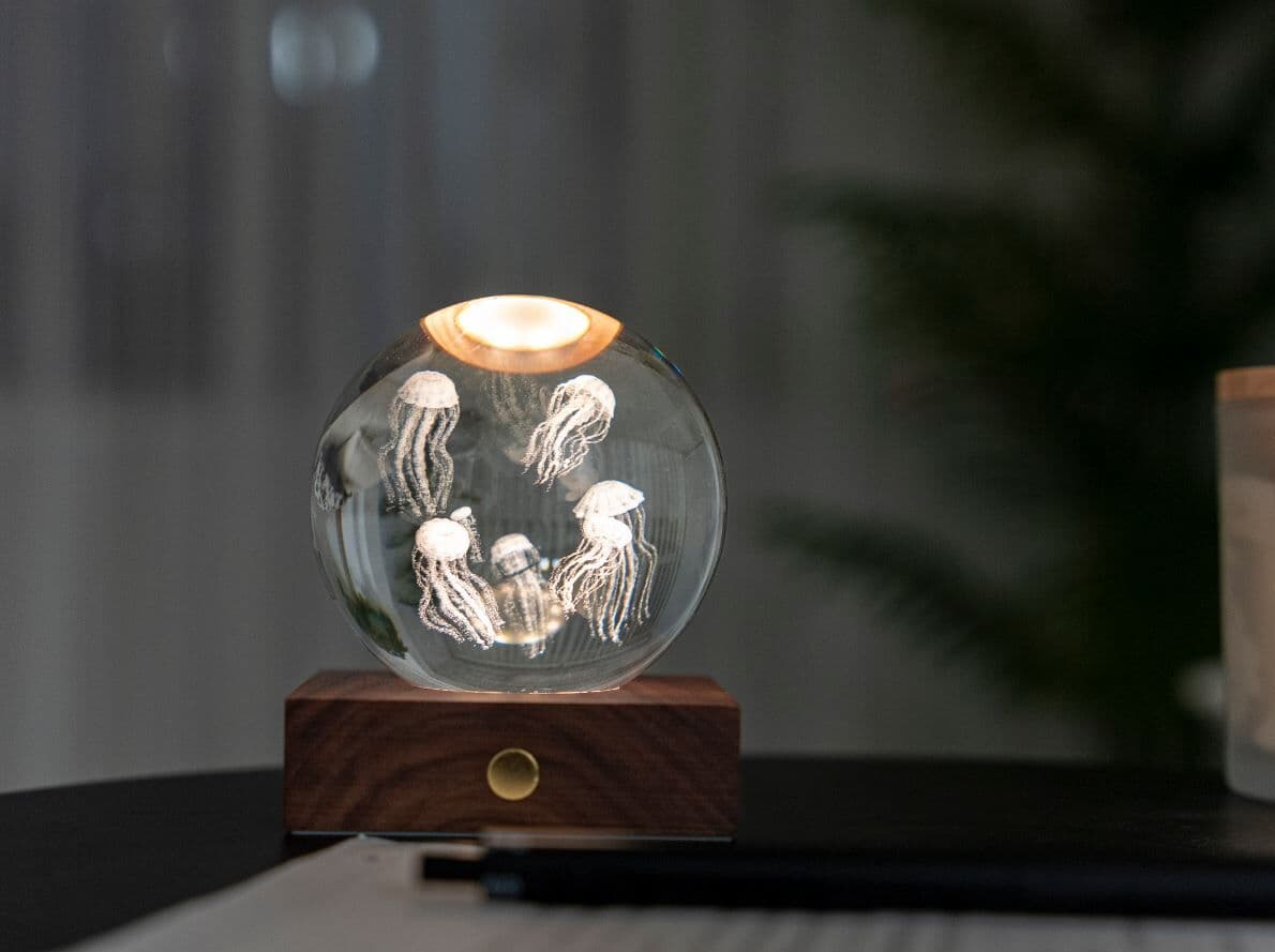 GINGKO 3D Смарт лампа “Amber Crystal“ – Медузи