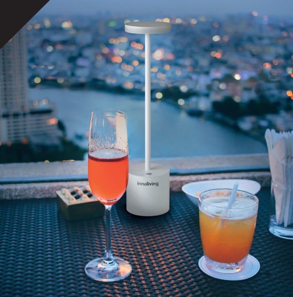 INNOLIVING Настолна LED лампа с акумулаторна батерия – бяла