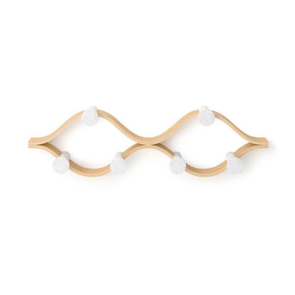 UMBRA Закачалка за стена с 6 бр. закачалки “MONTAGE“ – цвят бял / натурален