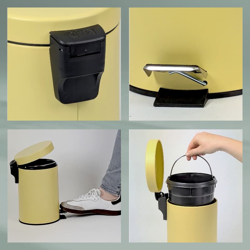 KELA Кош за отпадъци с педал “Monaco“ – жълт – 3 л.