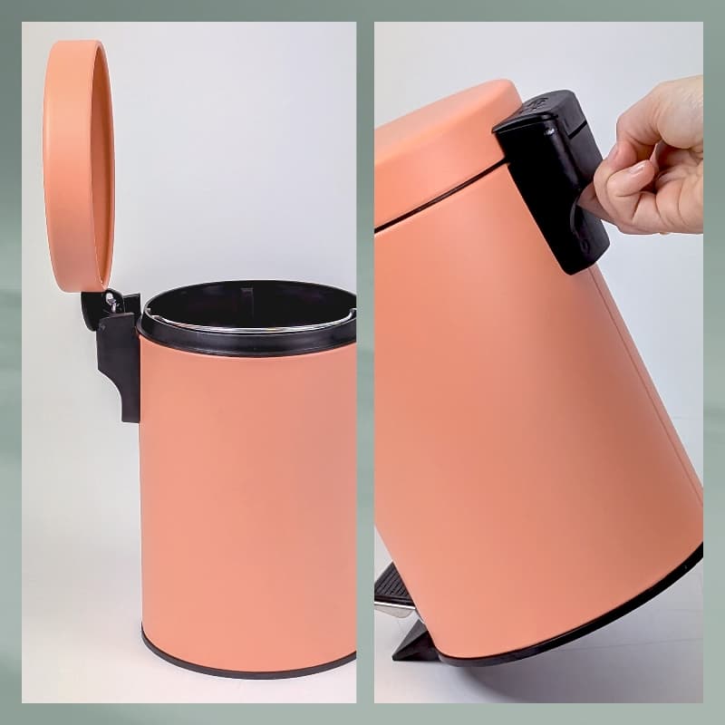 KELA Кош за отпадъци с педал “Monaco“ – прасковено розов – 3 л.