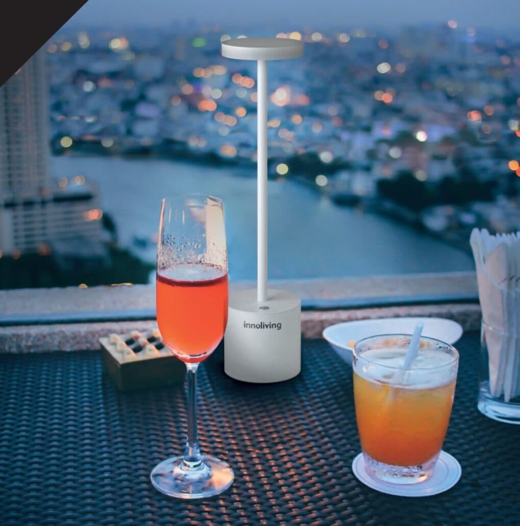 INNOLIVING Настолна LED лампа с акумулаторна батерия – бяла