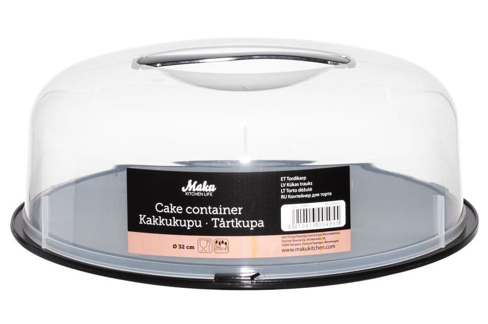 MAKU Кръгла кутия за торта Ø 32 см. - с черна основа