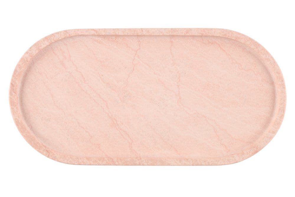 MAKU Овална мраморна табла за сервиране 30х15 см. - светло червена