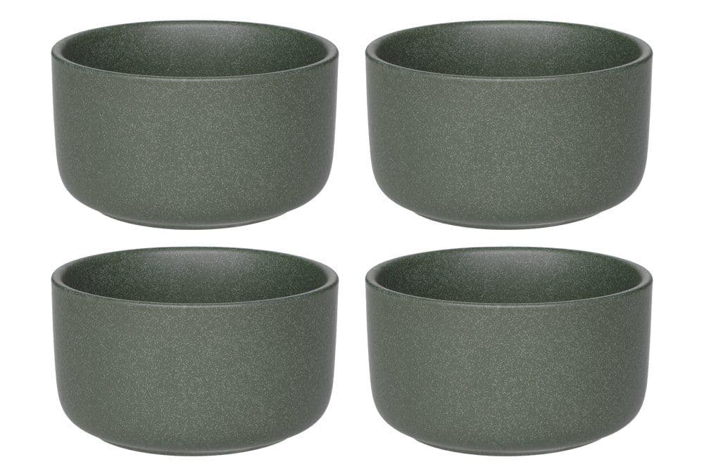 MAKU Комплект керамични купички за суфле / крем брюле - 4 бр. 175 мл. - зелени