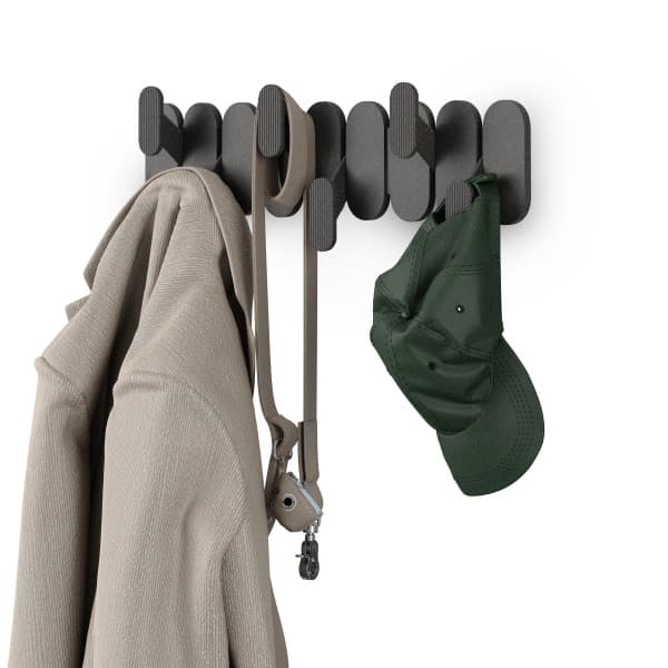 UMBRA Закачалка за стена с 6 бр. закачалки “TEMPO“ - цвят черен