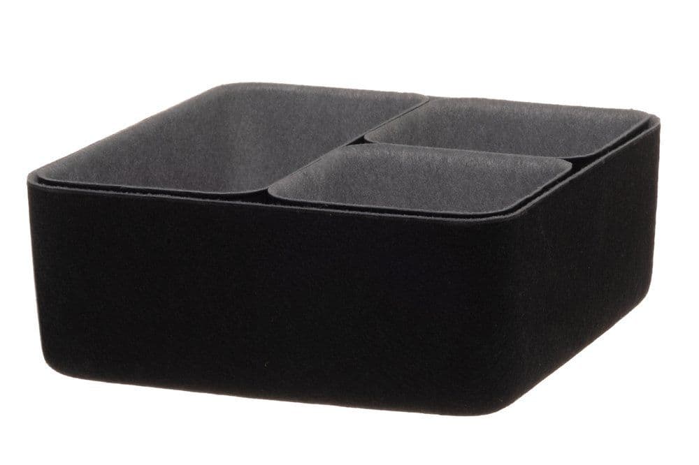 4LIVING Панери за съхранение и организация - 4 бр. различни размери черно-сиви