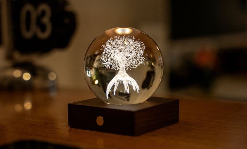 GINGKO 3D Смарт лампа “Amber Crystal“ - Дърво на живота - снимка 2