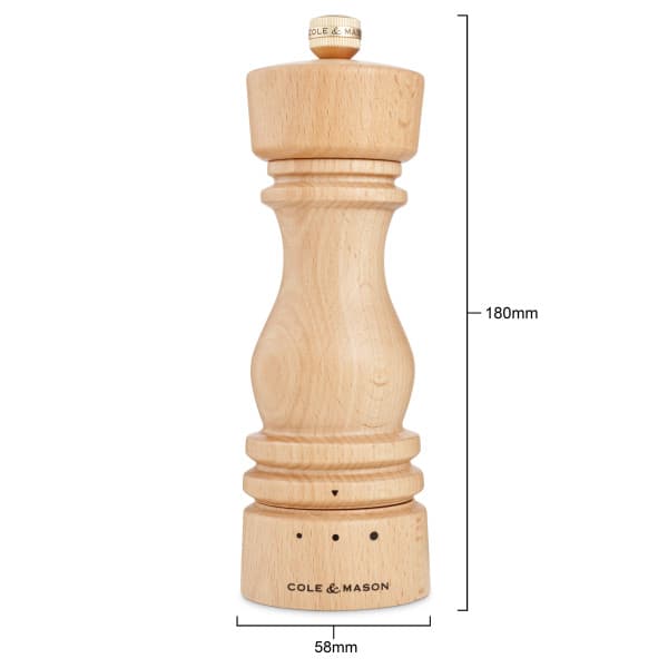 COLE & MASON Мелничка за сол “LONDON“ - 18 см. - цвят натурален - с механизъм за прецизност — снимка 2