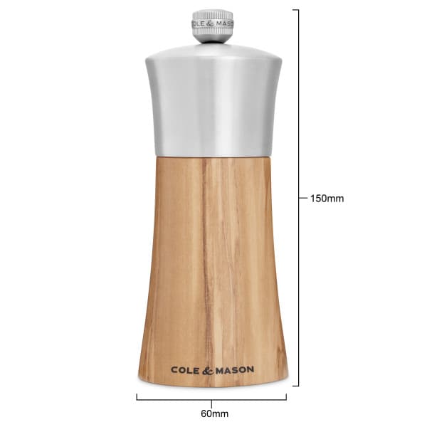 COLE & MASON Мелничка за сол “BROMLEY“ - 15 см. - цвят натурален — снимка 2