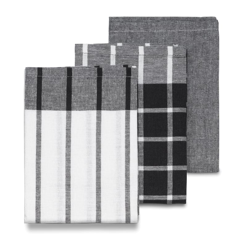 KELA Комплект от 3 бр. домакински кърпи за съдове “Pasado“ - 65х45 см - черно-бели
