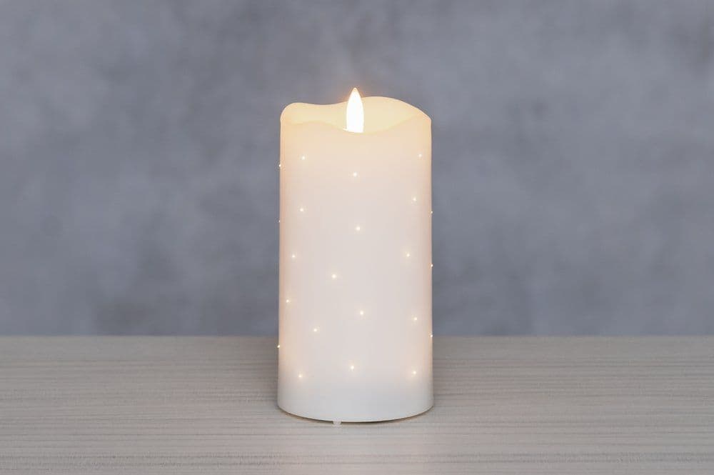 FINNLUMOR Восъчна LED свещ с 3D пламък - бяла - 15 см. — снимка 3