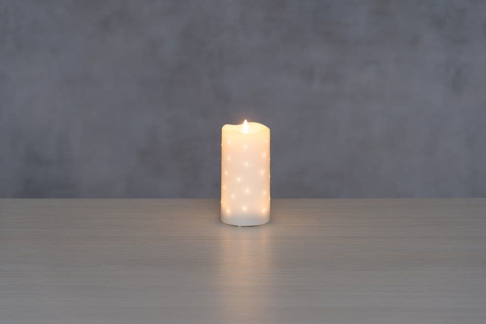 FINNLUMOR Восъчна LED свещ с 3D пламък - бяла - 15 см. — снимка 4