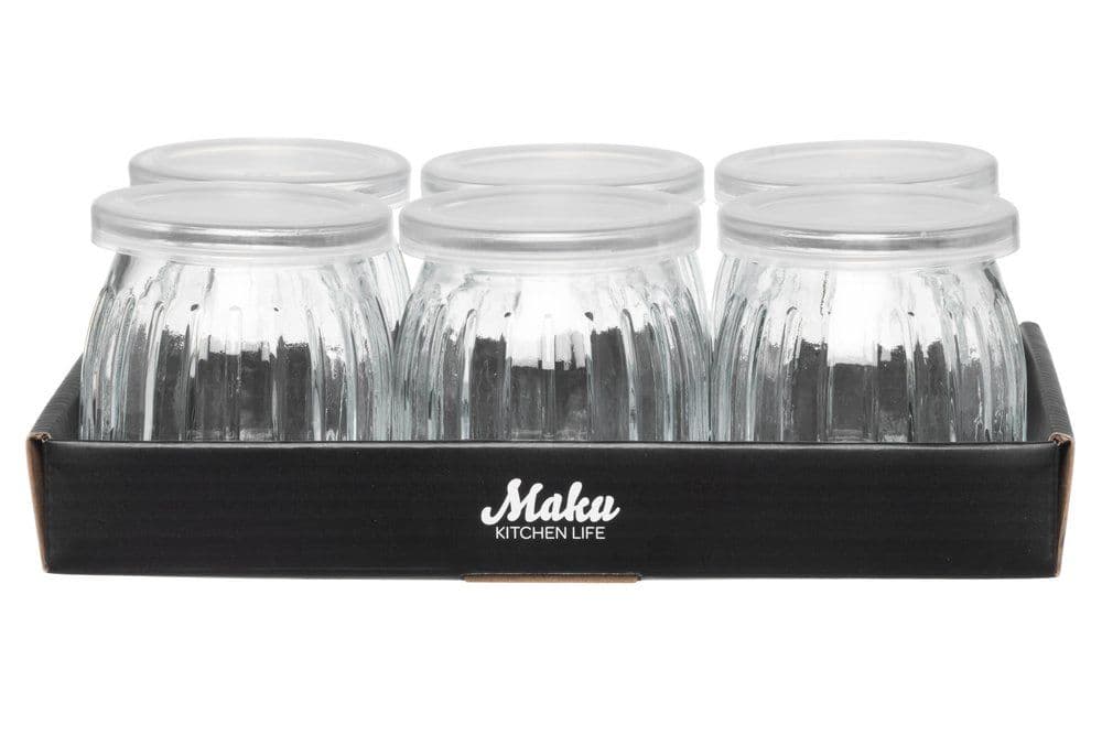 MAKU Сет от 6 бр. стъклени бурканчета за съхранение “Ripple“ - 180 мл. — снимка 2