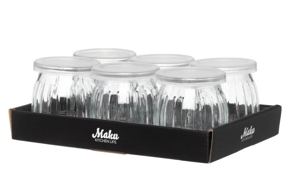 MAKU Сет от 6 бр. стъклени бурканчета за съхранение “Ripple“ - 180 мл. — снимка 3