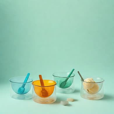 PHILIPPI Купичка за сладолед с лъжица “GELATO“ - цвят карамел - снимка 3