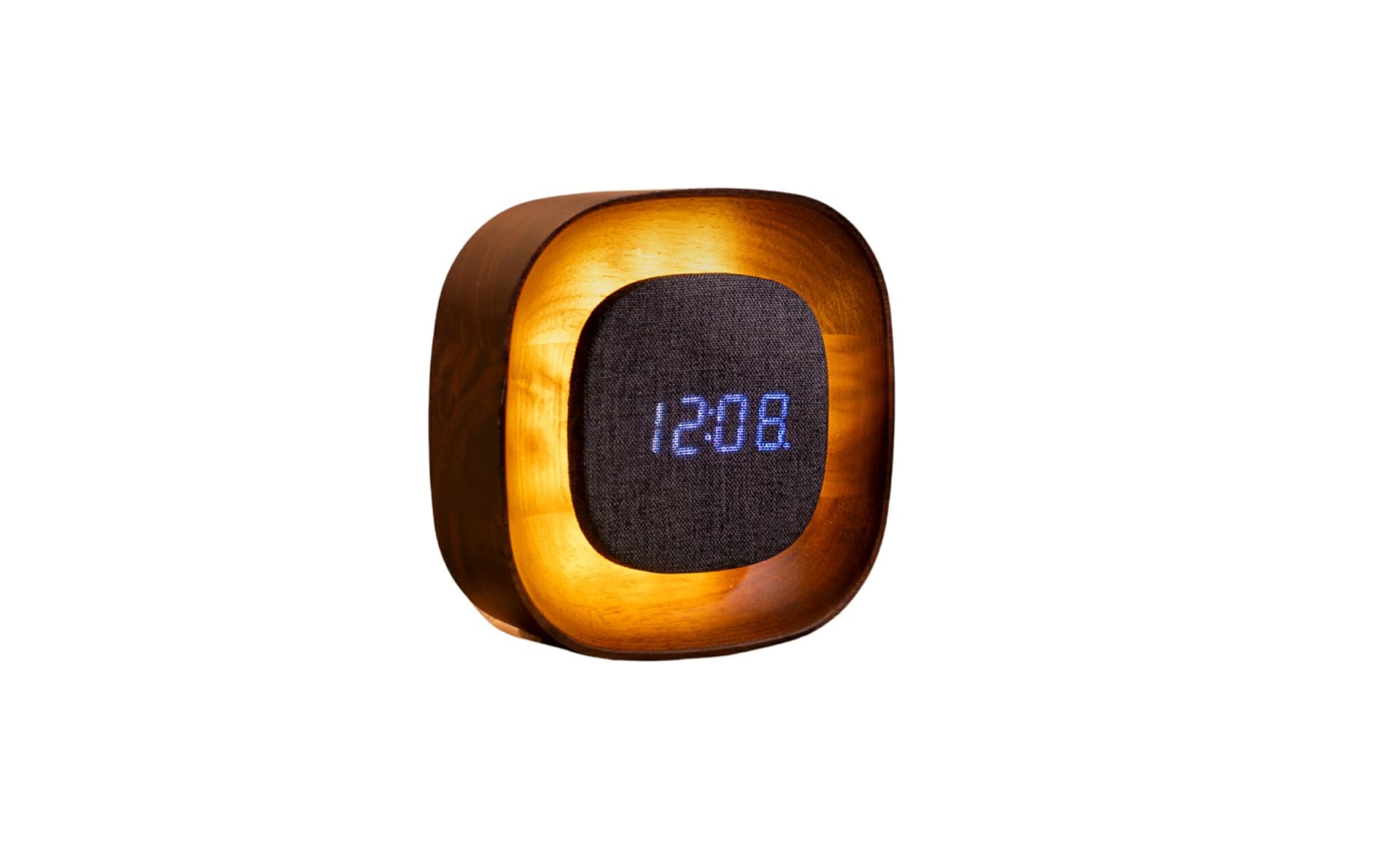 GINGKO Квадратен часовник/будилник и смарт лампа “Lumos“ - орех