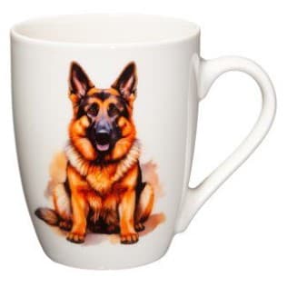 4LIVING Порцеланова чаша с дръжка “Немска овчарка“ - 340 мл.