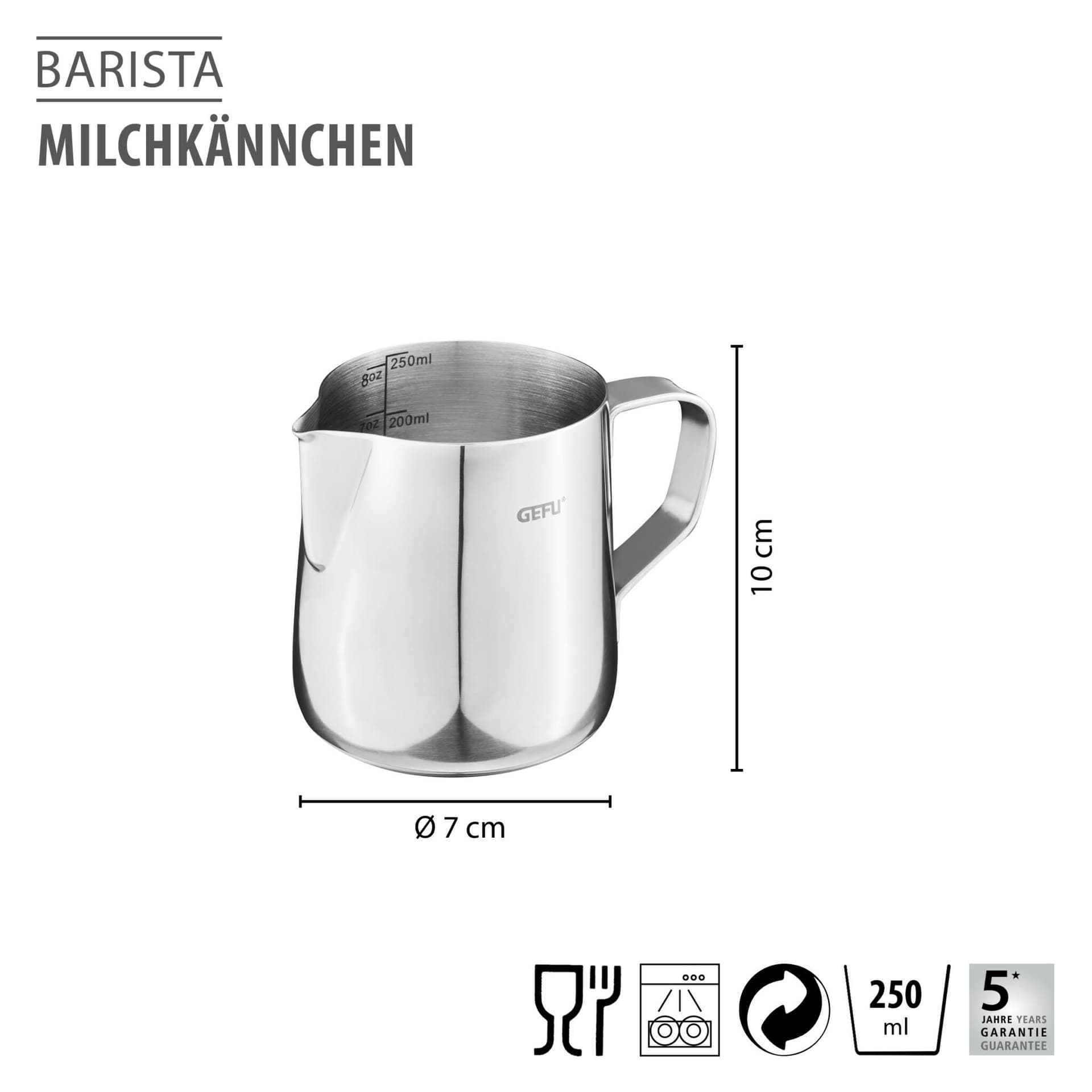 GEFU Каничка за мляко “BARISTA“ - 250 мл. - снимка 3