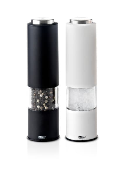 AdHoc Комплект електрически мелнички за сол и пипер Tropica - черна и бяла