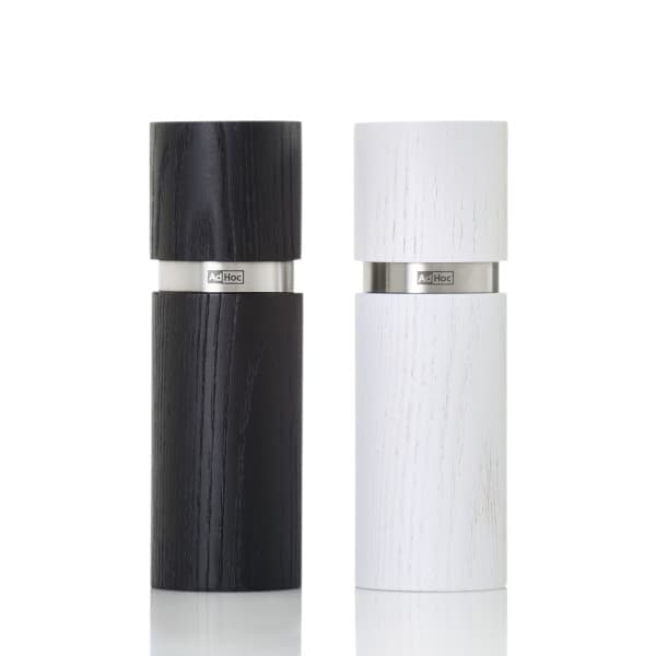 AdHoc Комплект мелнички за сол и пипер Textura - 15 см. - черно и бяло