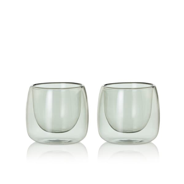 AdHoc Двустенни стъклени свещници 2 бр. Yuna - сиви