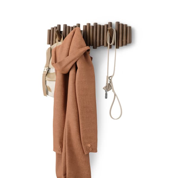 UMBRA Закачалка за стена с 8бр.куки “PICKET RAIL“ - цвят орех — снимка 5