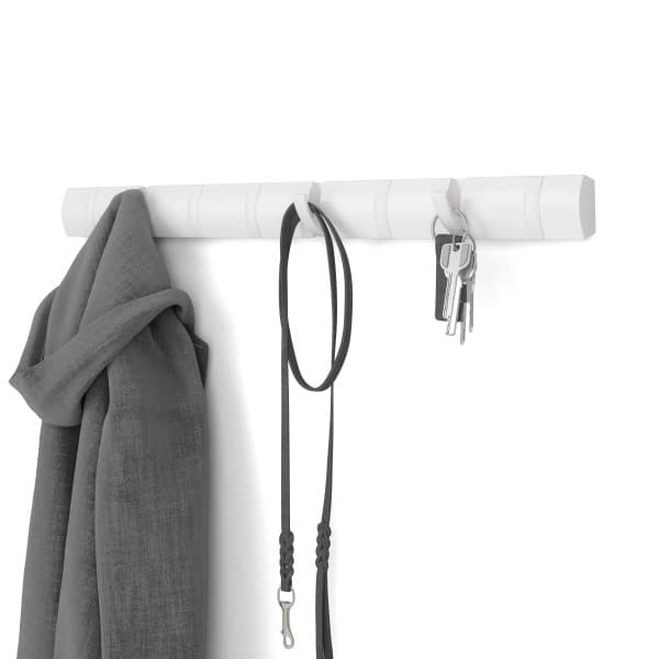 UMBRA Закачалка за стена с 8бр. закачалки “FLIP“ - цвят бял