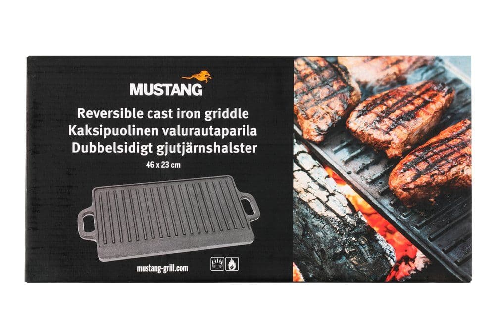 MUSTANG Двустранна чугунена плоча за BBQ - 46 х 23 см. - снимка 2