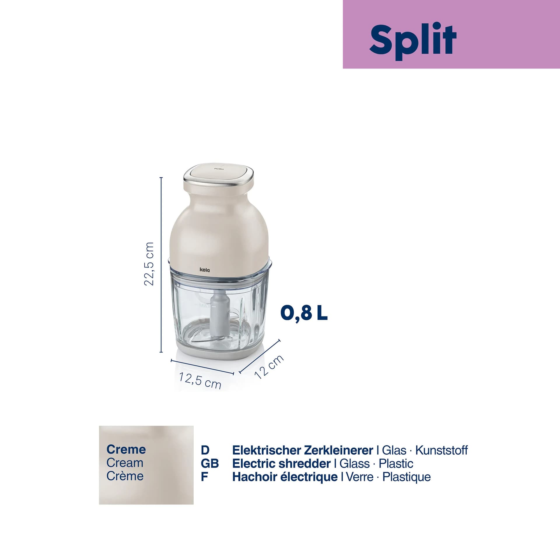 KELA Акумулаторен чопър - Split - цвят крем - снимка 3