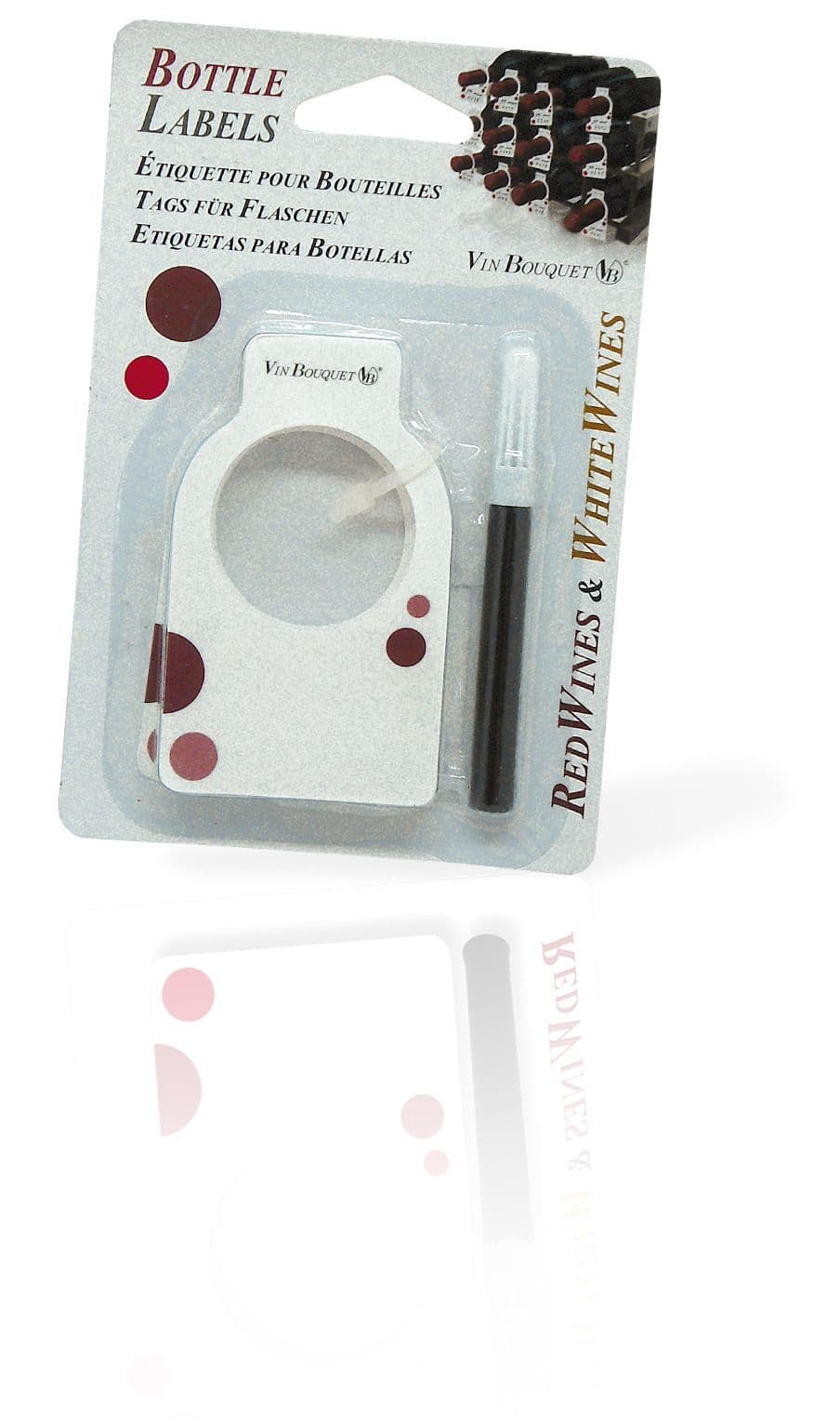 Vin Bouquet Етикети за бутилки 2×12 “ RED AND WHITE “ + маркер