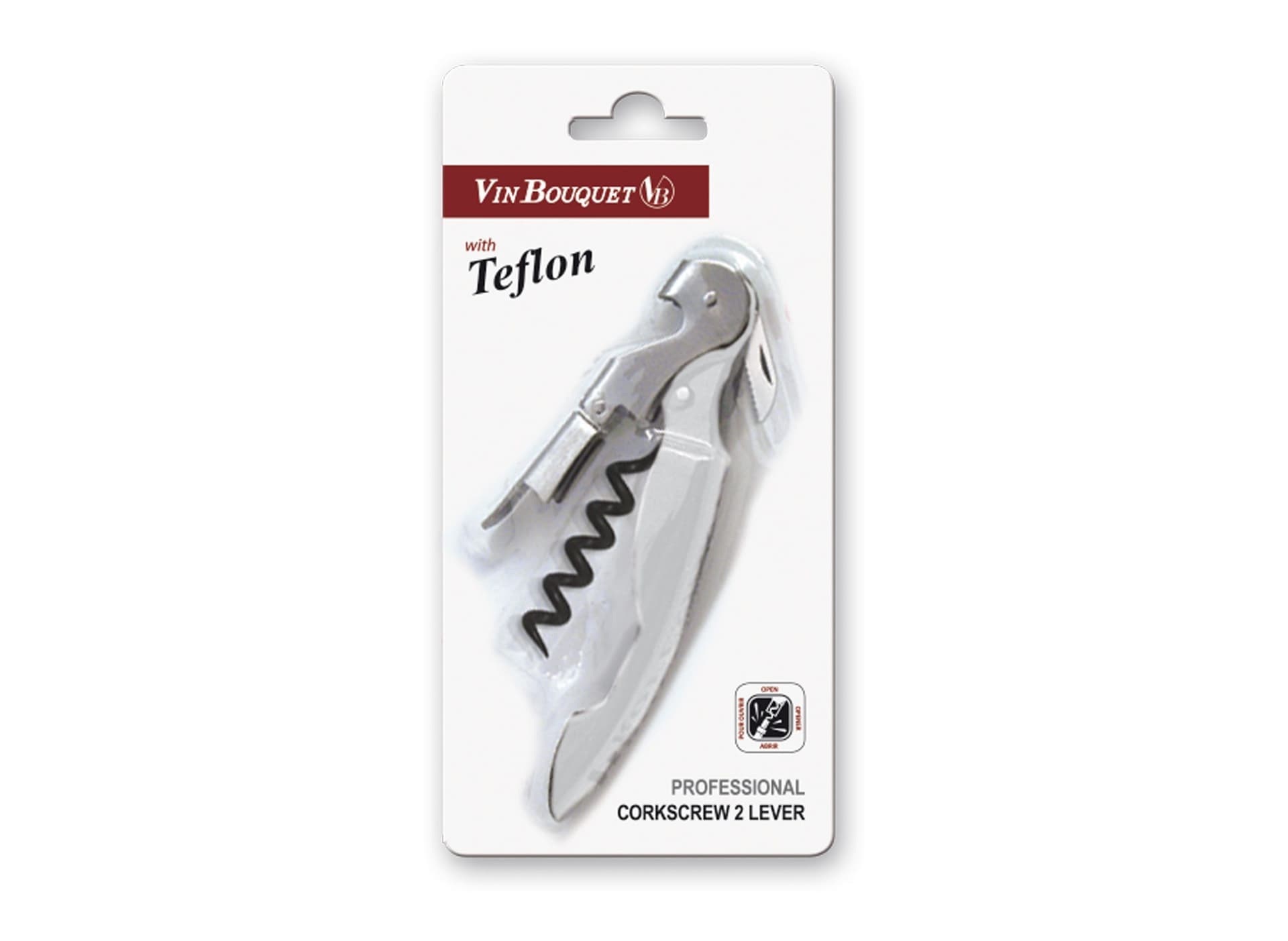 Vin Bouquet Професионален тирбушон с двоен лост  – бял