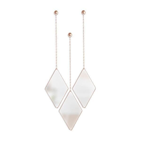 UMBRA Комплект от 3бр висящи огледала “DIMA“ – цвят мед