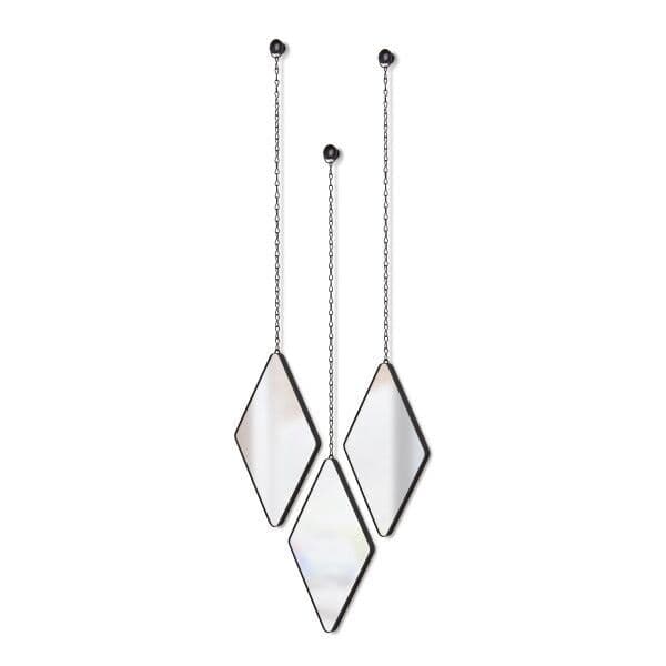 UMBRA Комплект от 3бр висящи огледала “DIMA“ – цвят черен