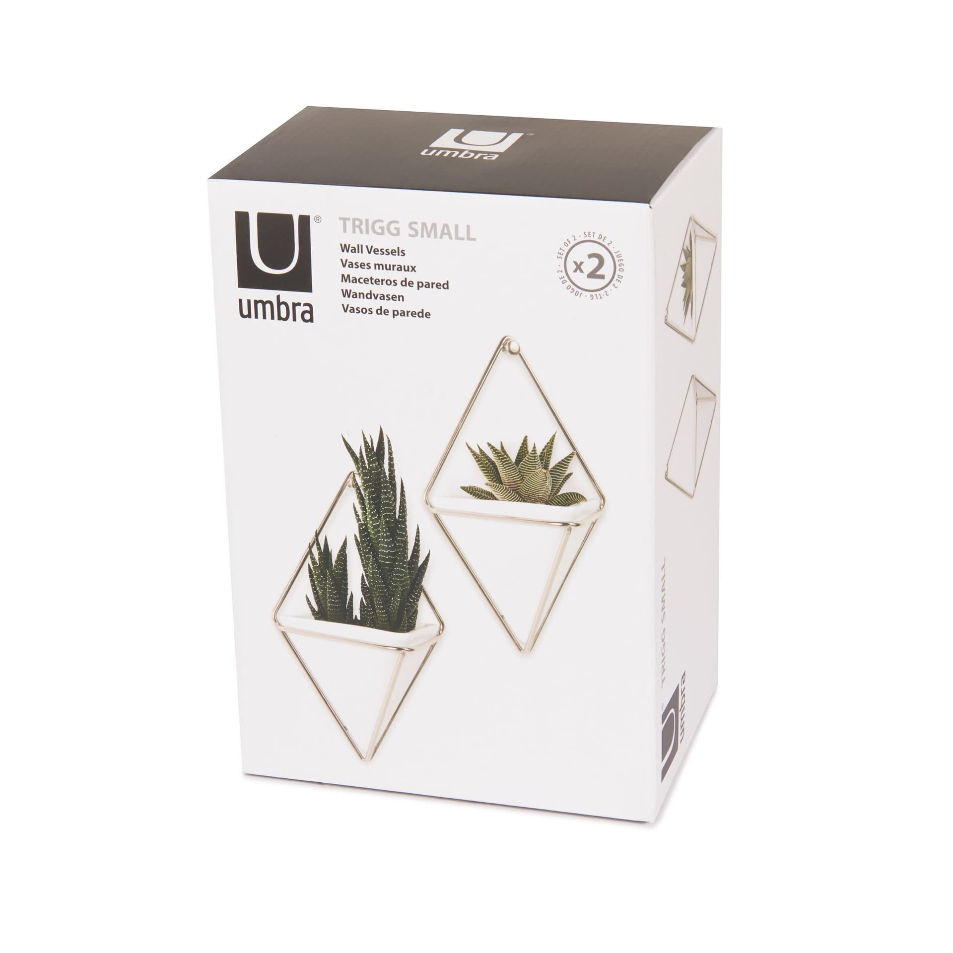 UMBRA Комплект декорация за стена “TRIGG“ – 2 части – цвят бял/никел