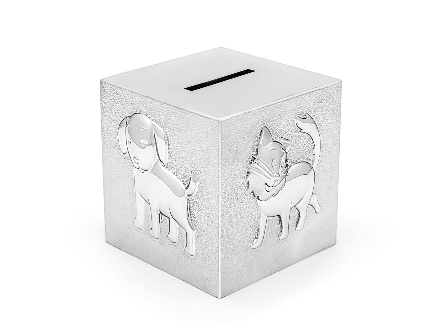 ZILVERSTAD Детска касичка “Домашни любимци“ – цвят сребро