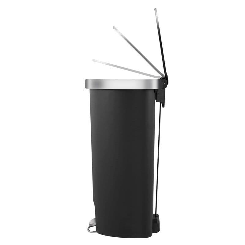 EKO Полукръгъл кош за отпадъци “HANA“ – черен – 55 л. – с вградени колела