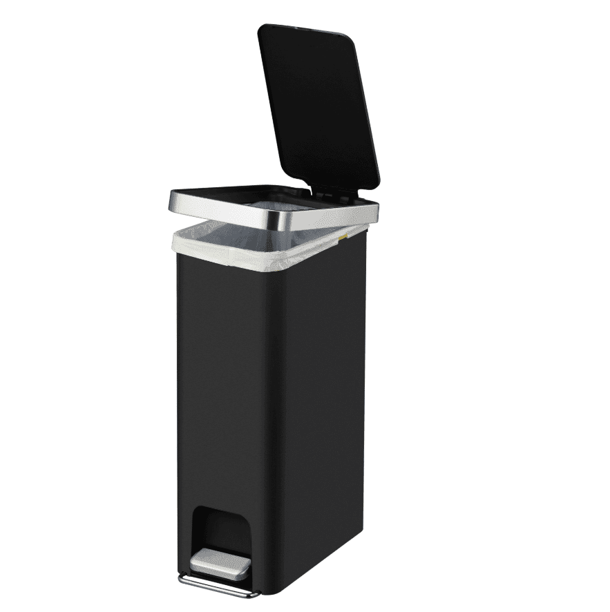 EKO Кош за отпадъци с педал “HANA SLIM“ – черен – 40 л.