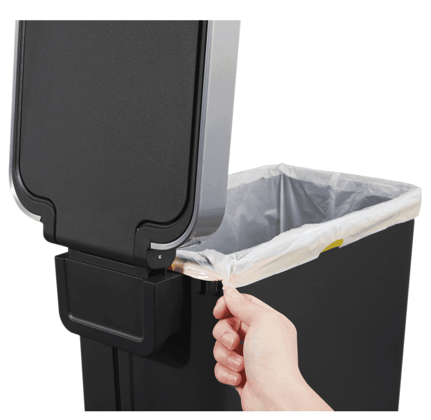 EKO Кош за отпадъци с педал “HANA SLIM“ – черен – 40 л.