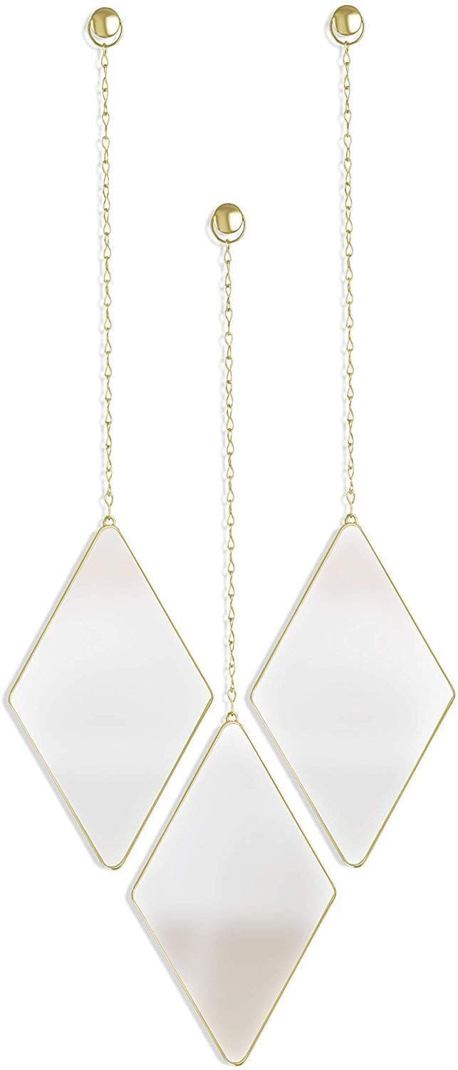 UMBRA Комплект от 3 бр огледала за стена “DIMA“ – цвят месинг