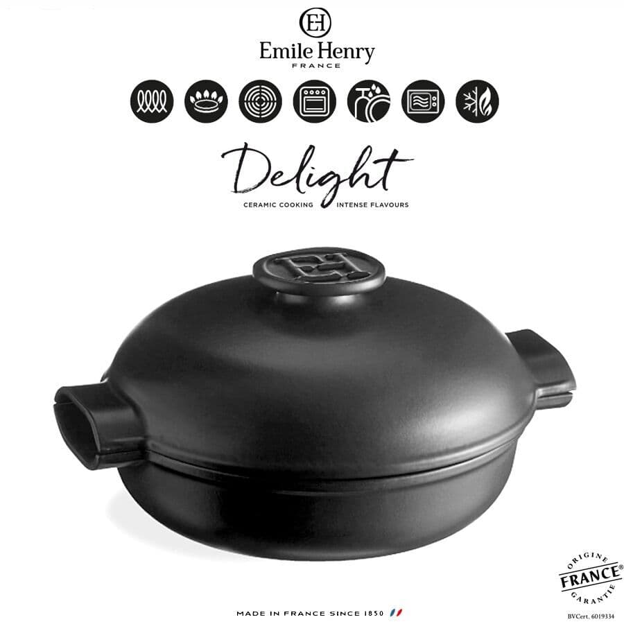 EMILE HENRY Керамична индукционна касерола “DELIGHT“  – 2,5 л / Ø 27см – цвят черен