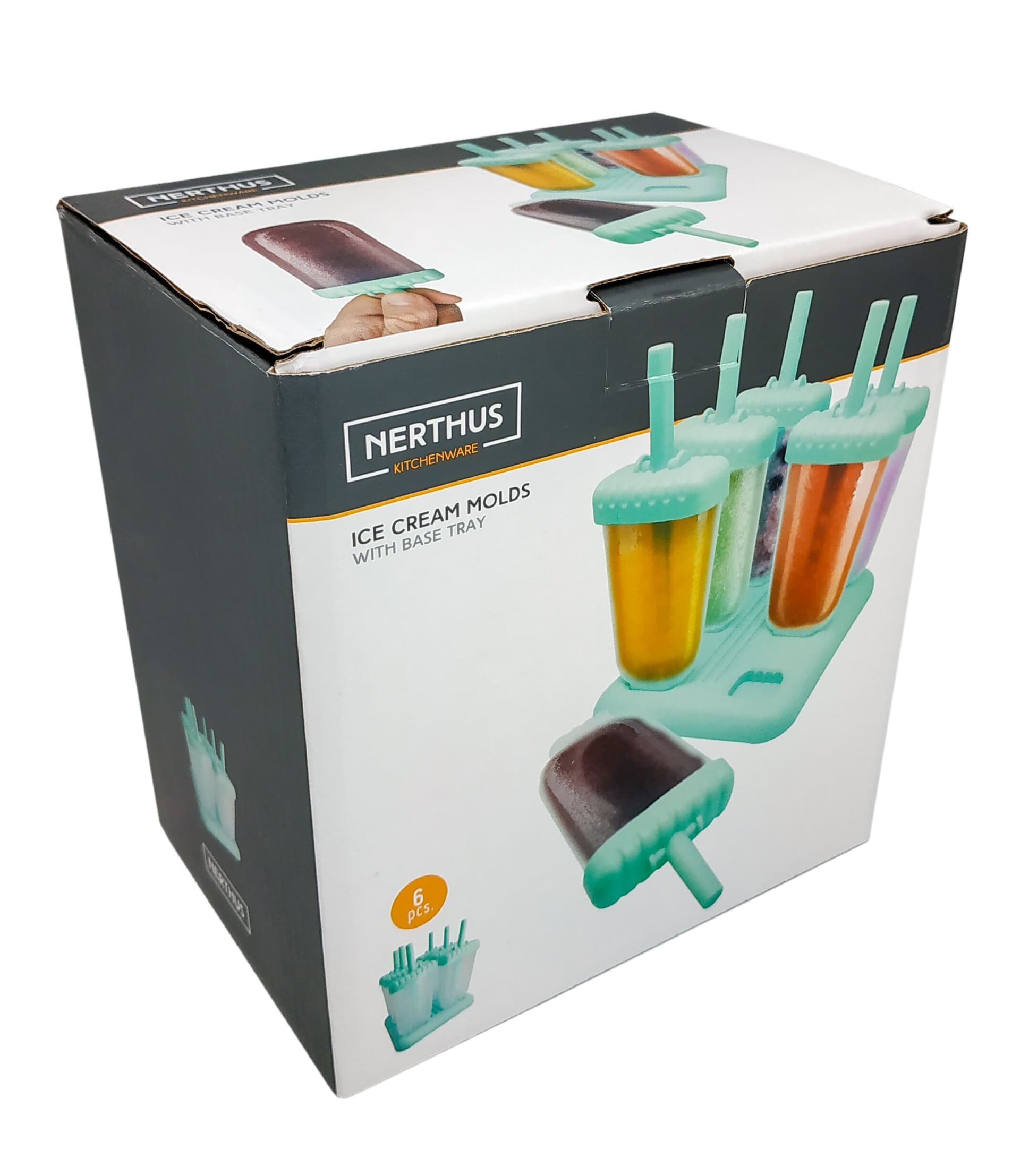 Nerthus Комплект от 6 бр. форми за ледени близалки с поставка