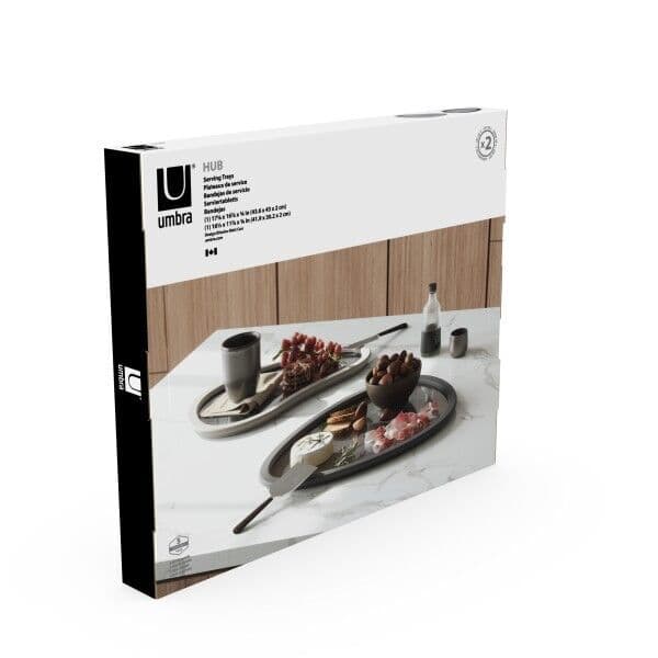 UMBRA Комплект от 2 бр. табли за сервиране “HUB“ – цвят сив / графит