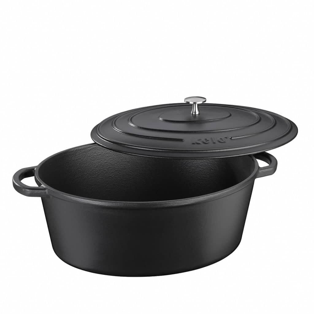 KELA Чугунена овална тенджера с капак “Calido“ – 36х29 см. – черна