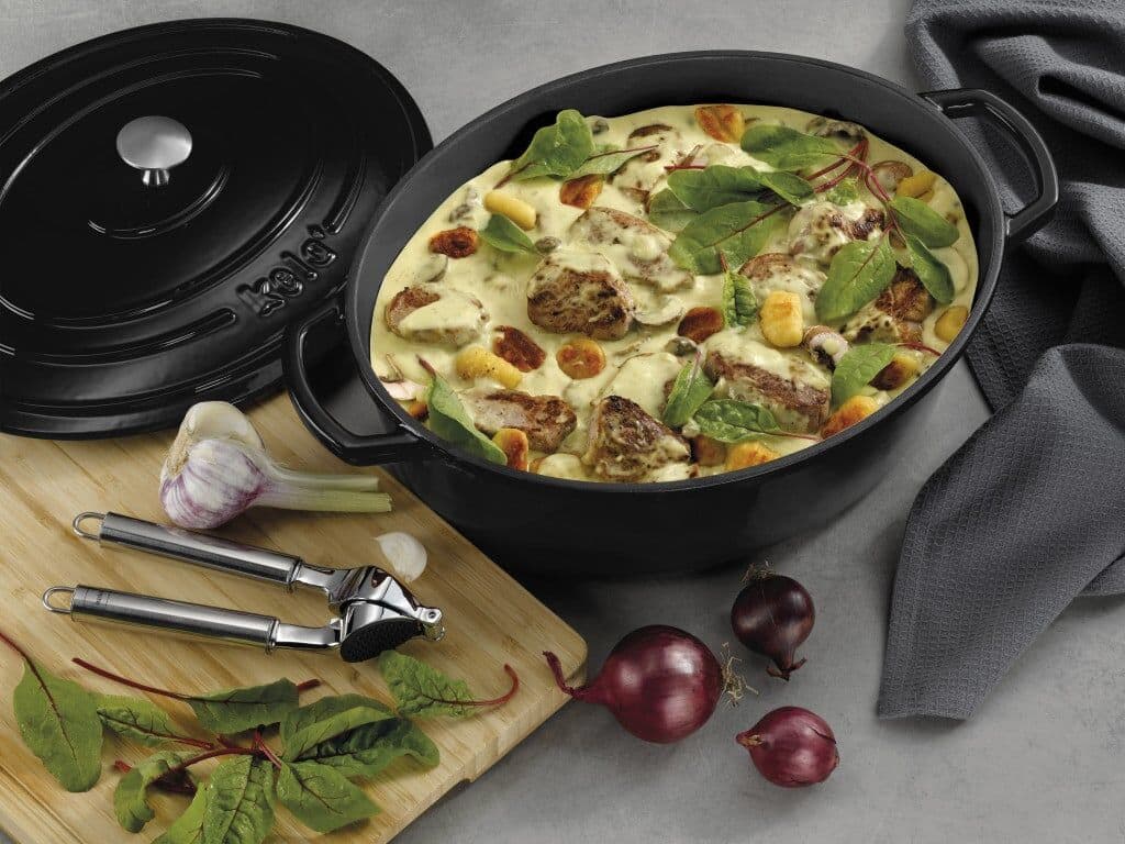 KELA Чугунена овална тенджера с капак “Calido“ – 36х29 см. – черна