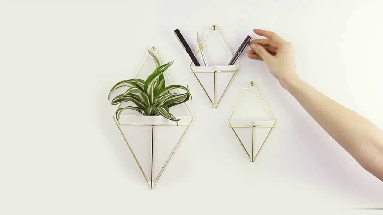 UMBRA Комплект декорация за стена “TRIGG“ – 2 части – цвят бял/никел