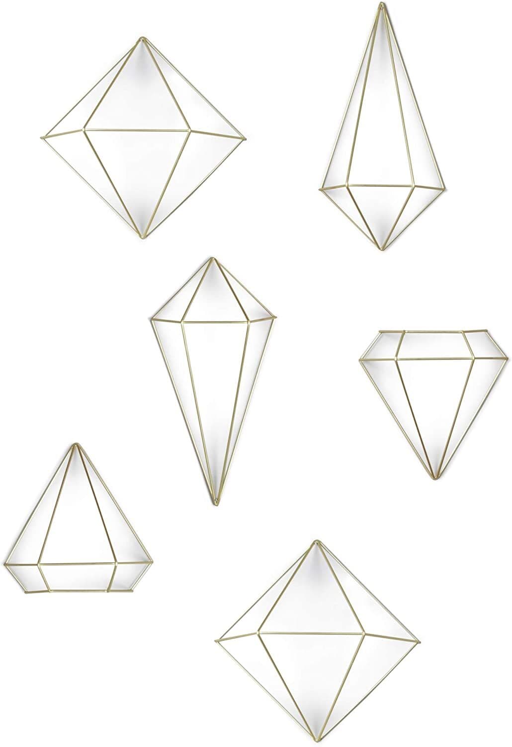 UMBRA Комплект за декорация “PRISMA“ - 6 части - месинг мат