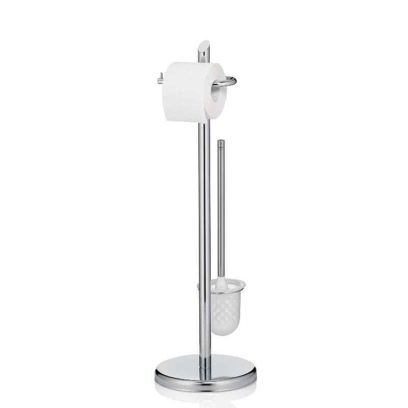 KELA Комплект стойка за тоалетна хартия и четка за тоалетна “Ken“ – хромирана