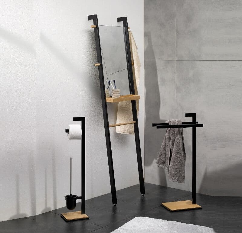 KELA Комплект стойка за тоалетна хартия и четка за тоалетна “OAK“